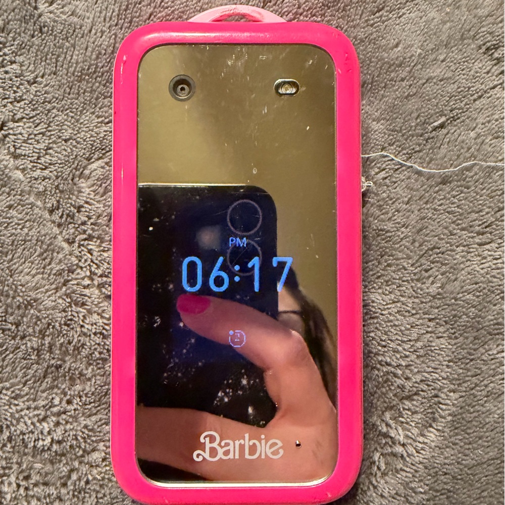 Barbie Hot Pink Toy Mirror Phone Play Accessory